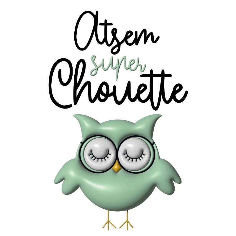 Atsem super chouette verte 3D