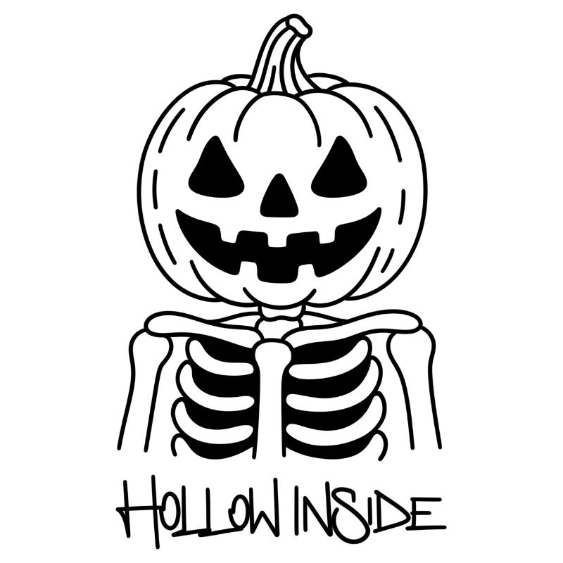 Hollow Inside Pumpkin Skeleton Halloween Shirt