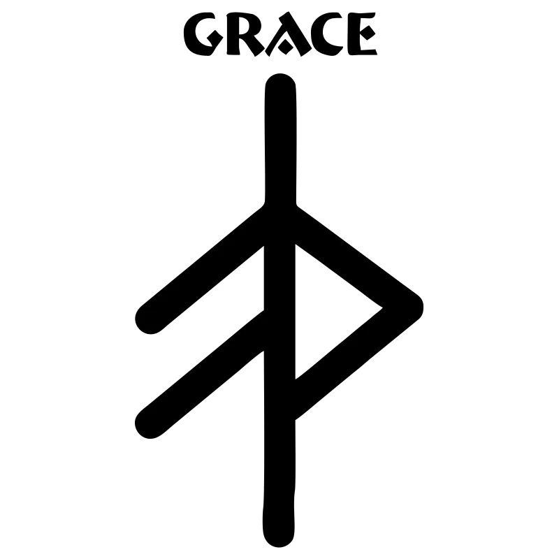Wikingerrune Symbol Gnade, Barmherzigkeit Text GNADE