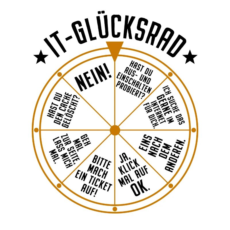 IT Support Glücksrad Service Desk IT Helpdesk Nerd