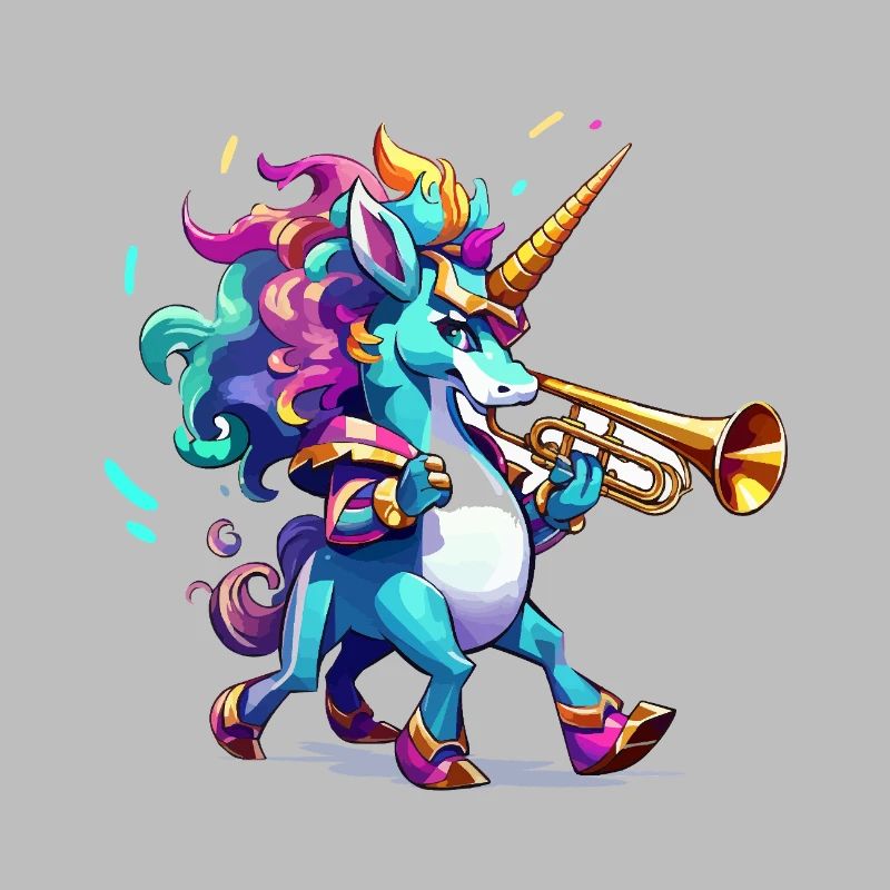 Sort de couleur de la trompette licorne