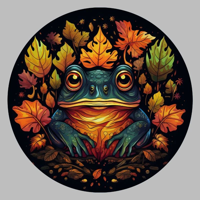Frosch aus Herbstblättern