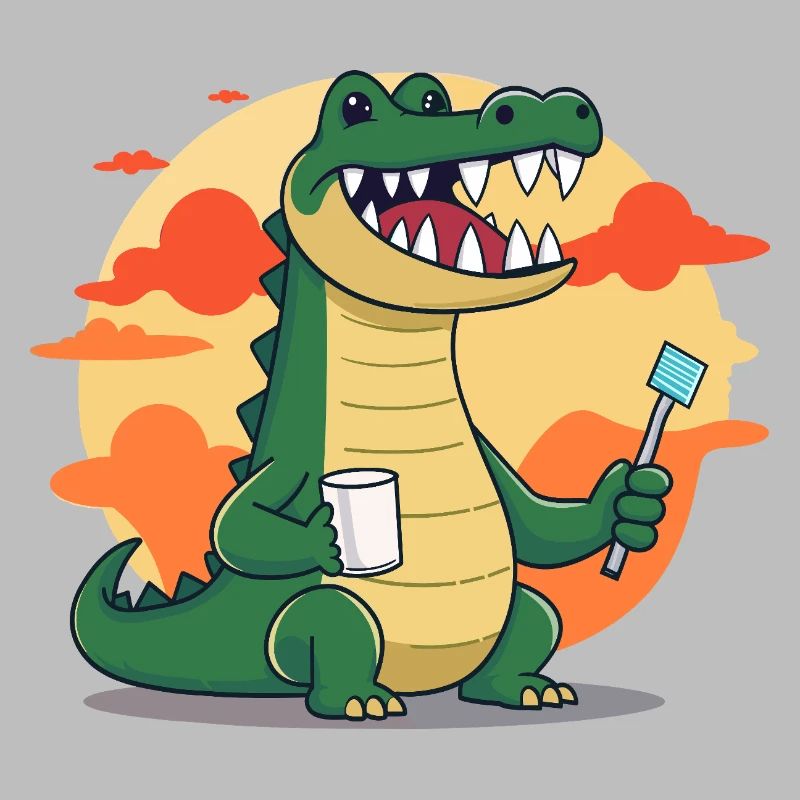 Hygiène dentaire crocodile