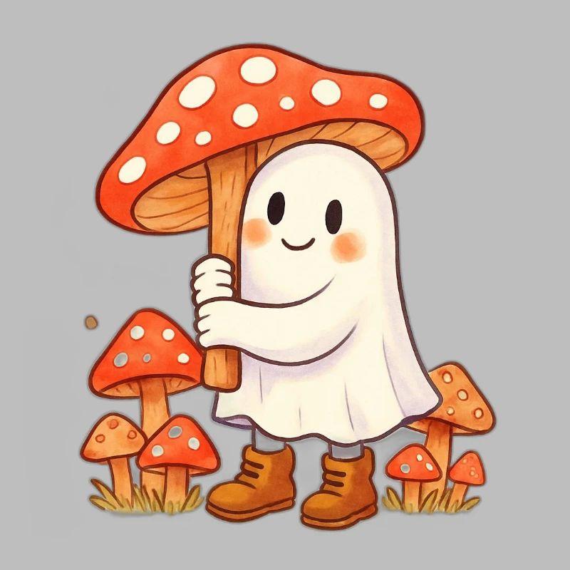 Geist mit Regenschirm - ein Pilz