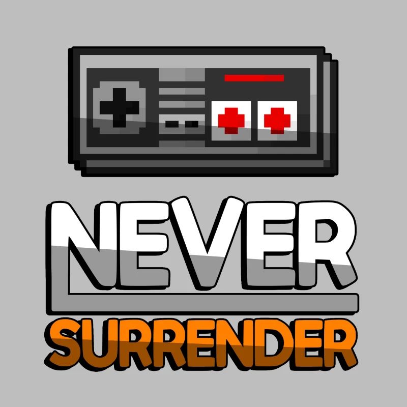 NEVER SURRENDER (Orange) + NES Controller - Gaming
