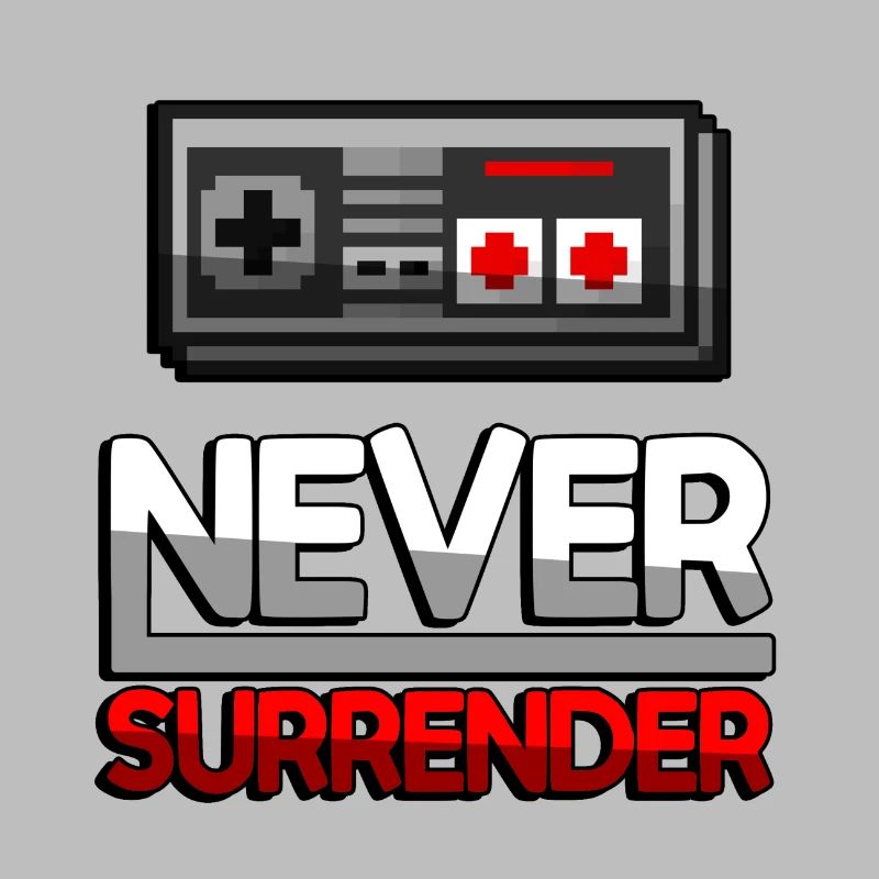 NEVER SURRENDER (Rot) + NES Controller - Gaming
