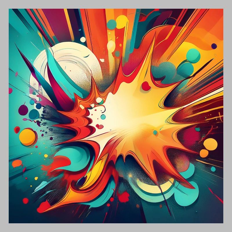 Abstract Colourful Splash with Explosive Design