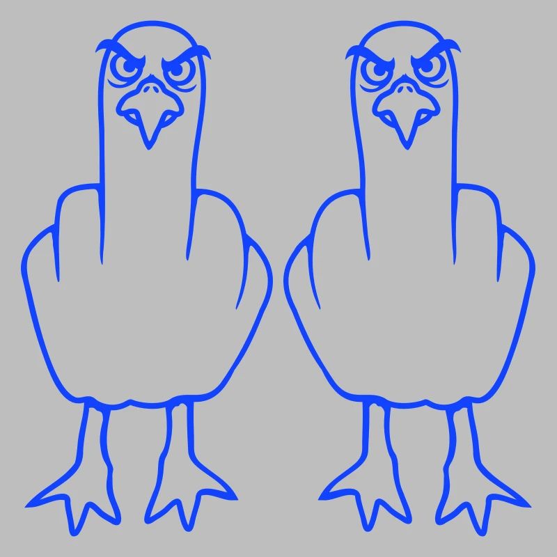 2 Seagulls Doigt d’honneur Insulte Stinkfinger Équipe