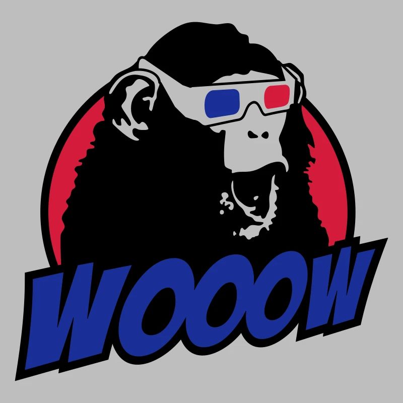 3D Glasses amazed Monkey