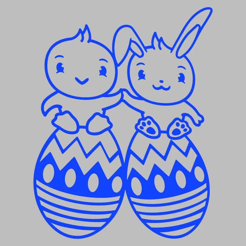 Bunny Bird Chick 2 Friends Large Easter Eggs Huge