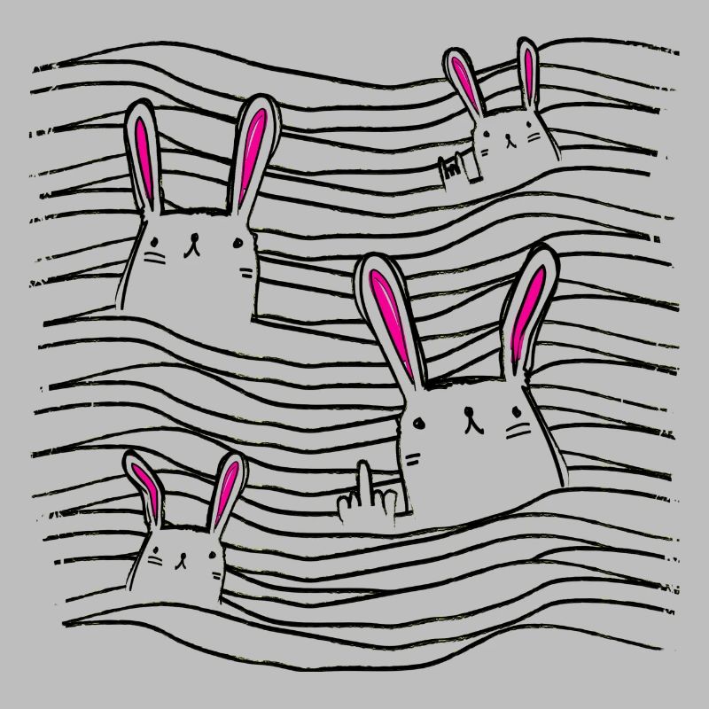 Cheeky rabbits - rabbit - drawing