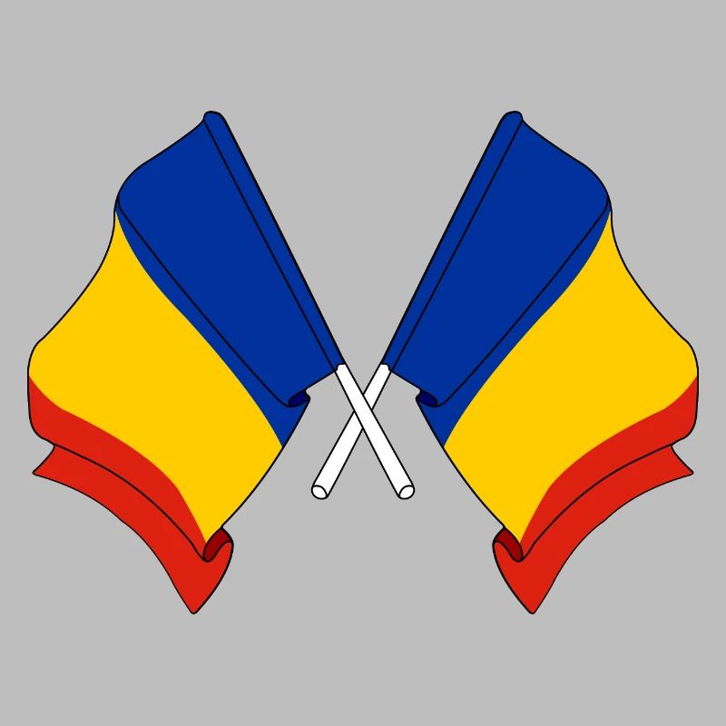 Deux drapeaux Drapeau de la Roumanie, drapeau horizontal m