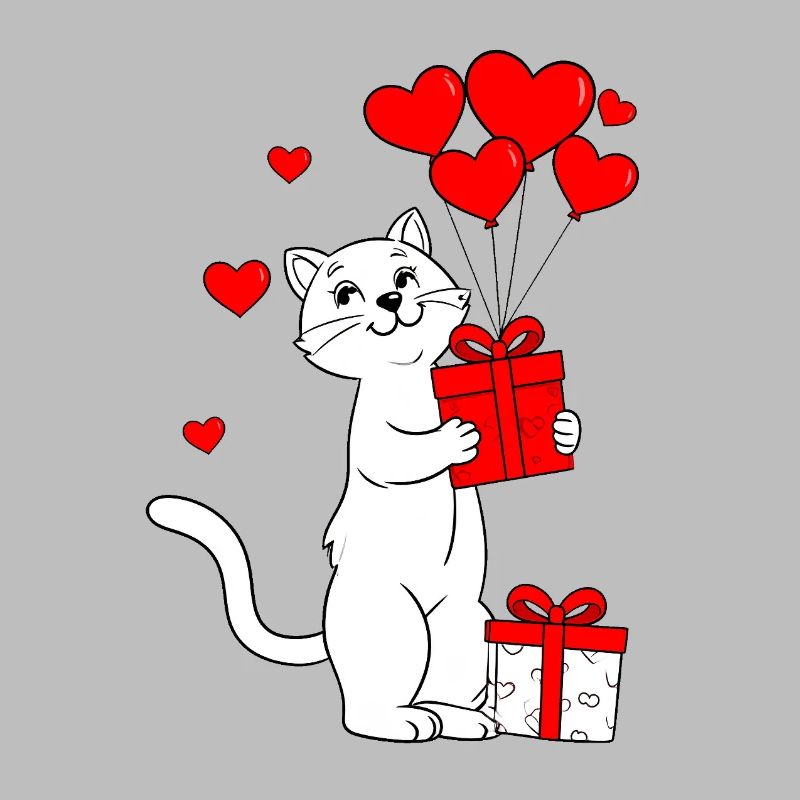 Chat à la Saint-Valentin