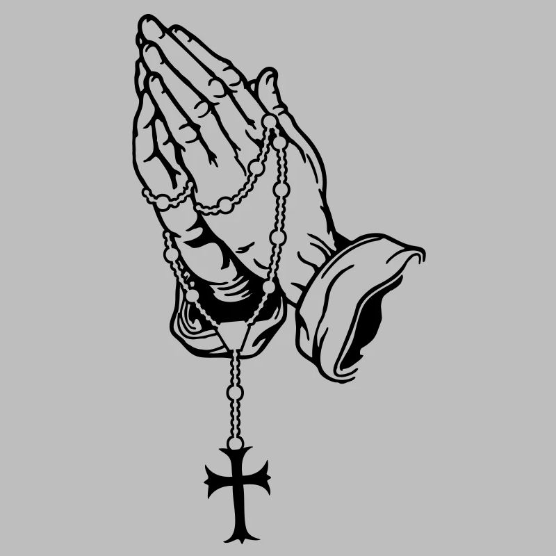 Praying Hands with Rosenkranz Basic