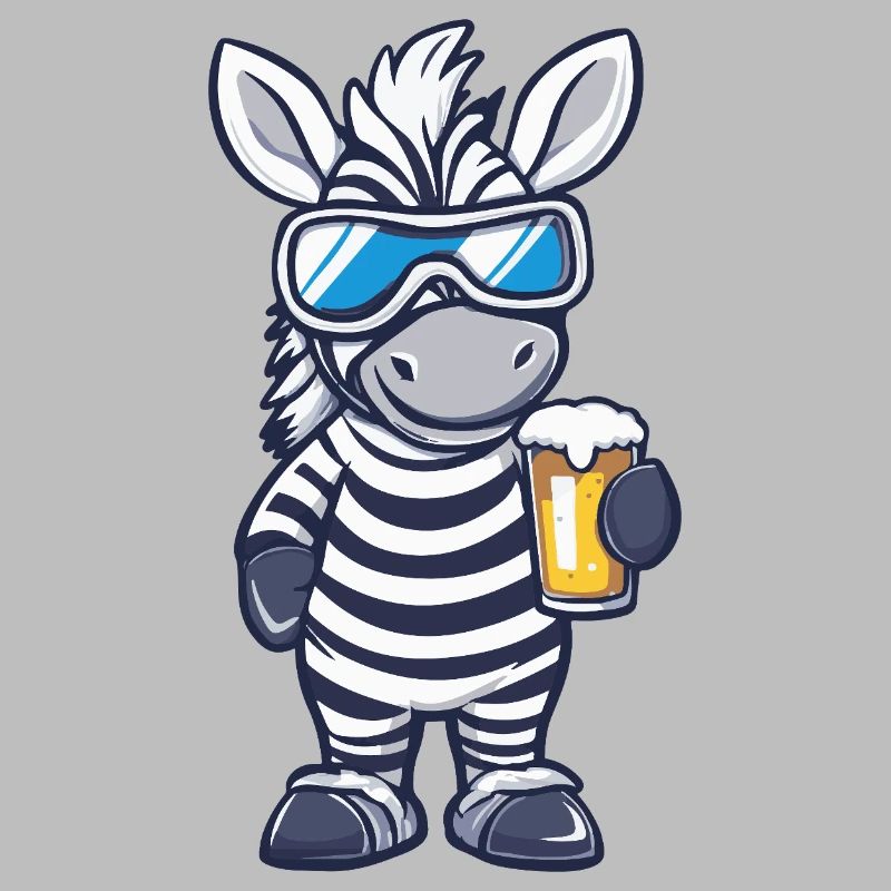 Zebra Apres Ski Bier Comic