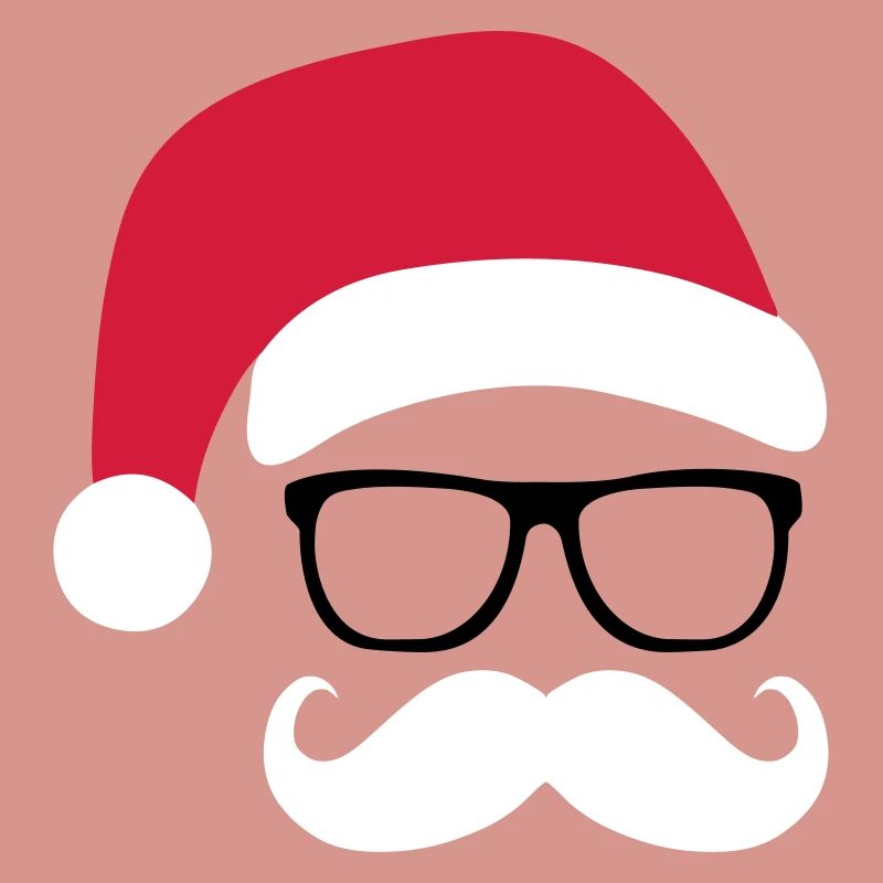 Funny Weihnachtsmann mit Nerd Brille und Mustache