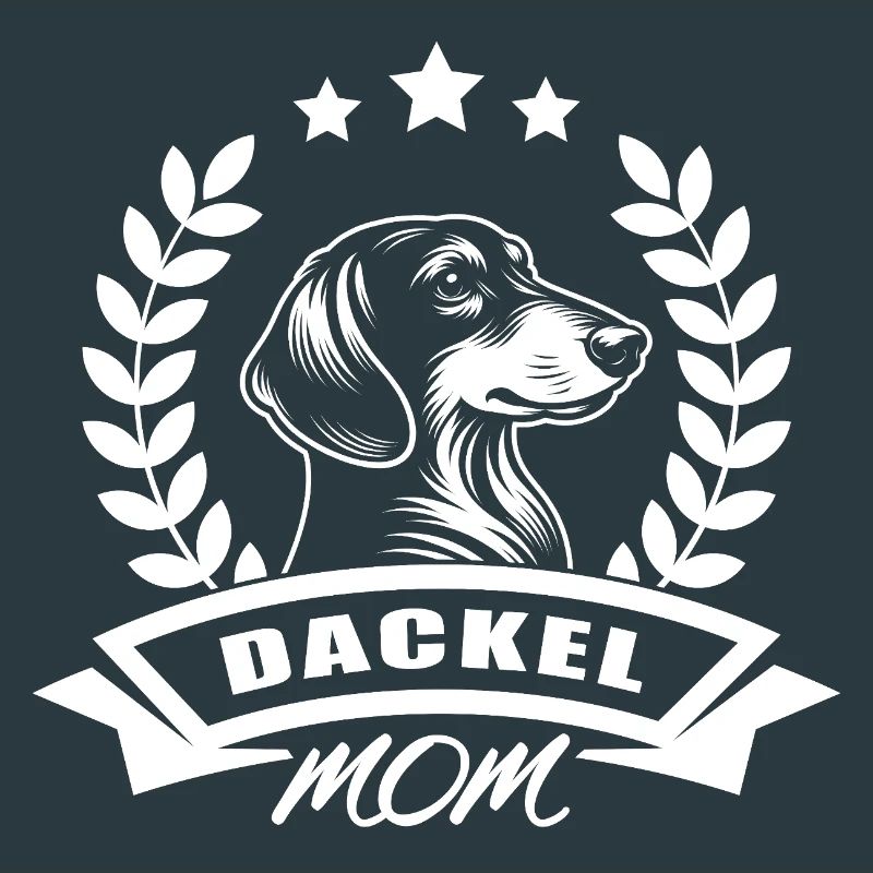 Design « Maman teckel » avec bannière et couronne de blé