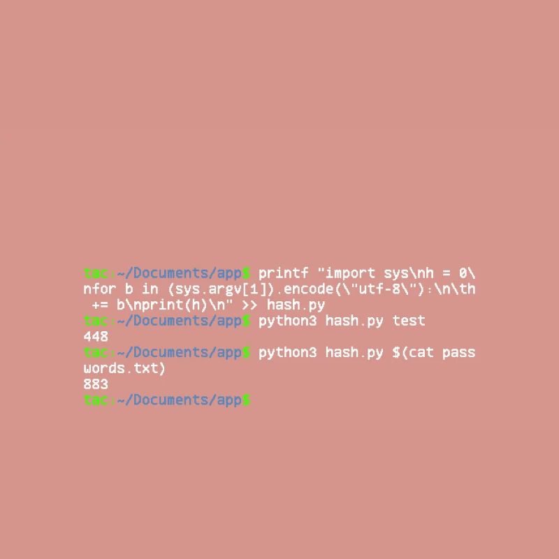linux shell python hash