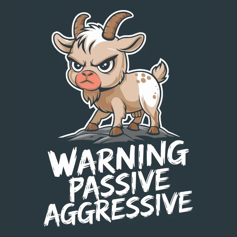 Warnung: Passiv Aggressiv Ziege Illustration