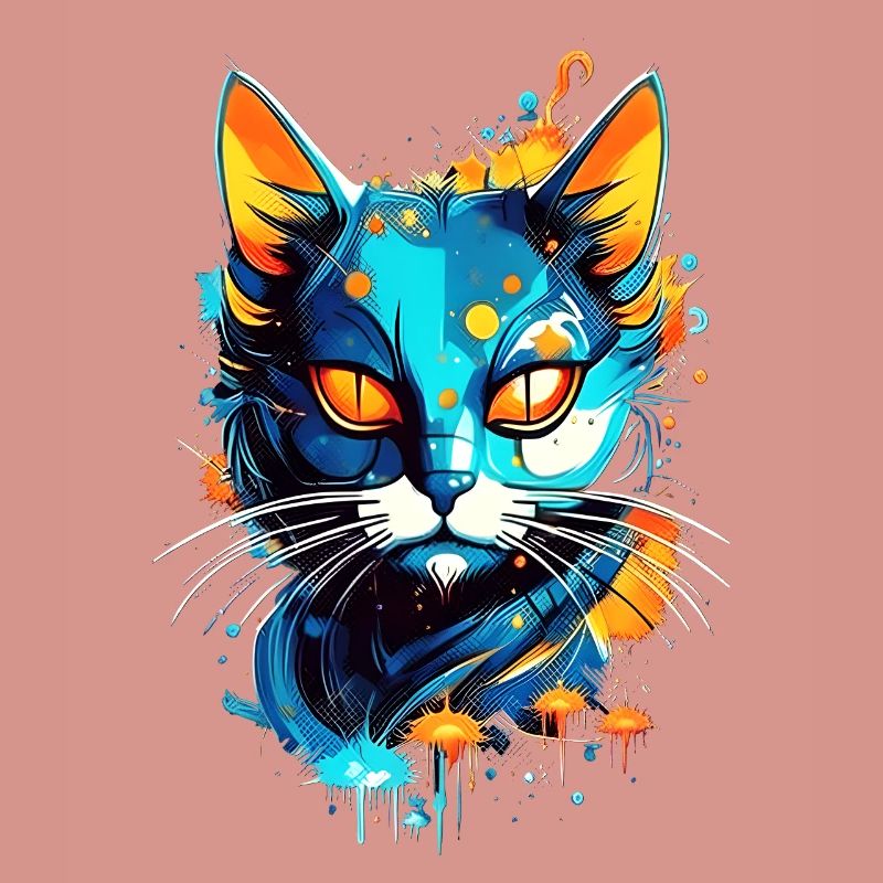 Chat de l’espace coloré