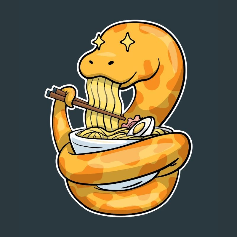 King python eating ramen