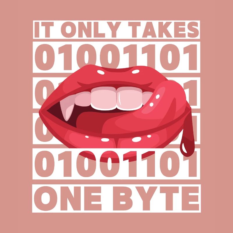 Bit Bytes Binary Computer Nerd, Vampire, Saying, Pun