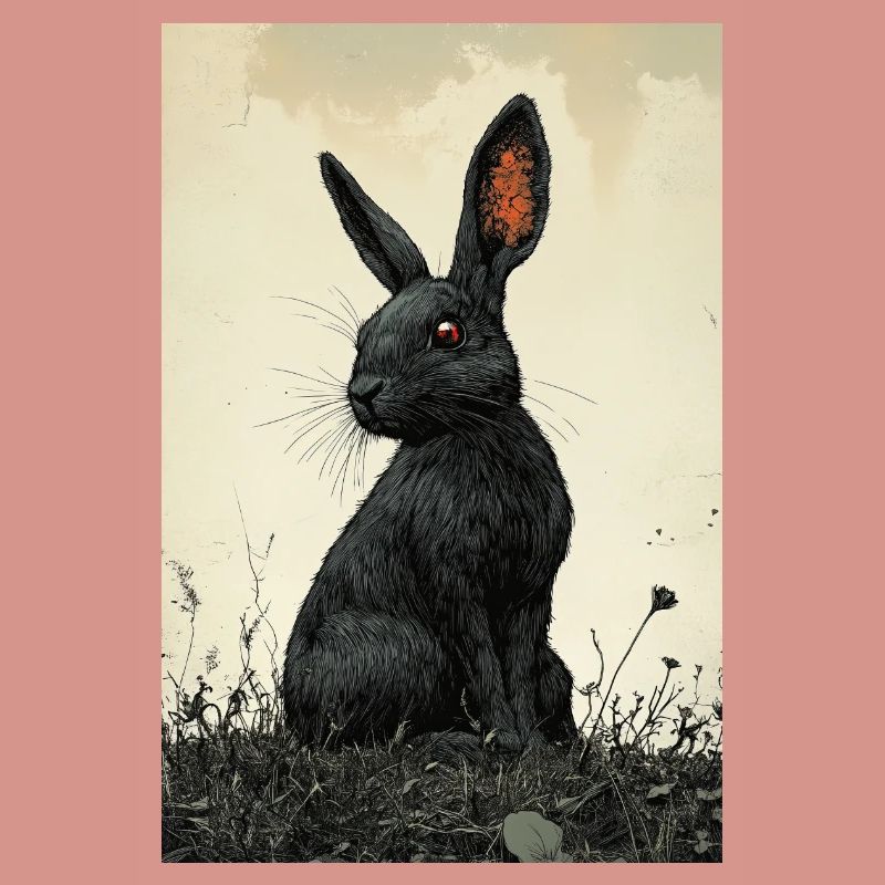 Lapin de nuit dans le brouillard