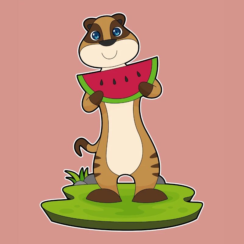 Suricate fruit de pastèque