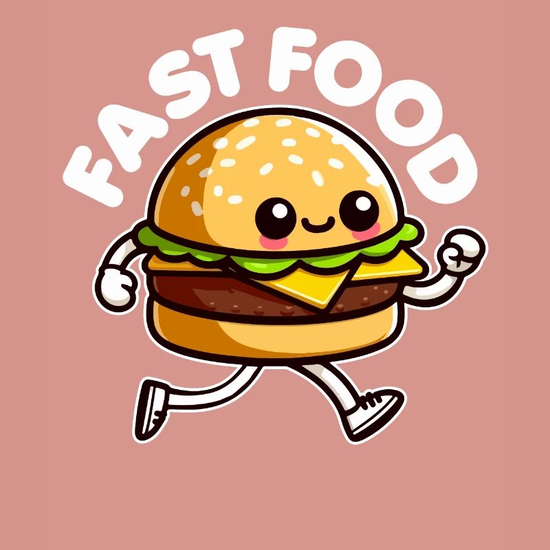 Restauration rapide Mignon Burger Courir Drôle Malbouffe