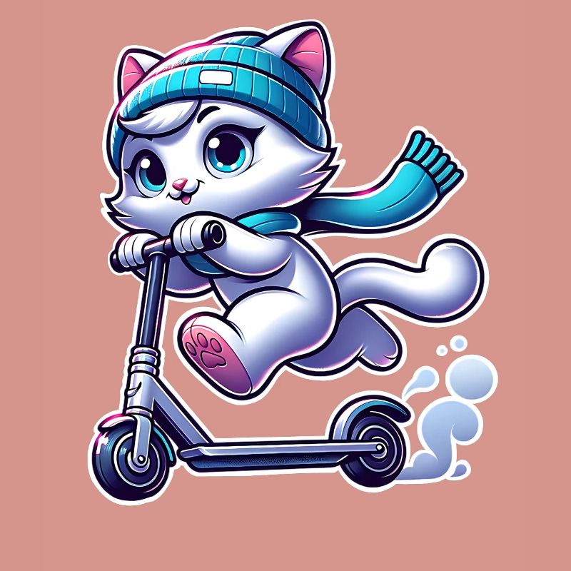E-Scooter E-Roller Tretroller Katze