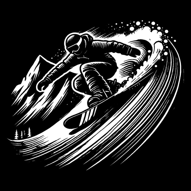 Snowboarder auf Snowboard