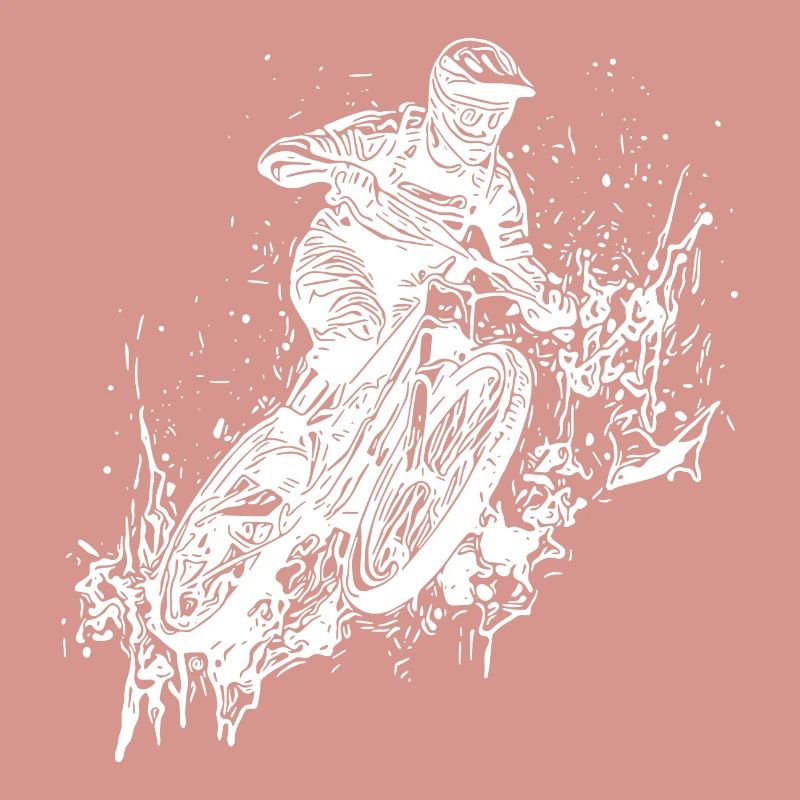 Mud Splash Splash Mountain Biker avec vélo