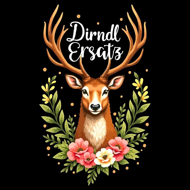 Dirndl Ersatz Hirsch Blumen Tracht bayerisch 