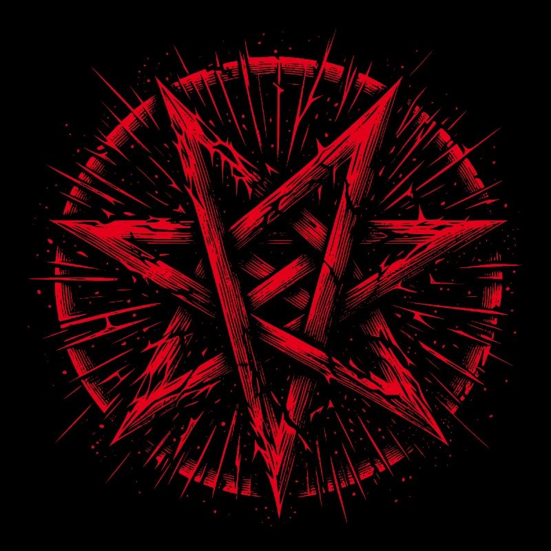 Zerrissenes Pentagramm Okkultes Zeichen