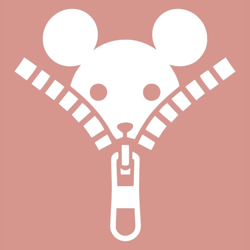 Petite souris cachée dans une fermeture éclair