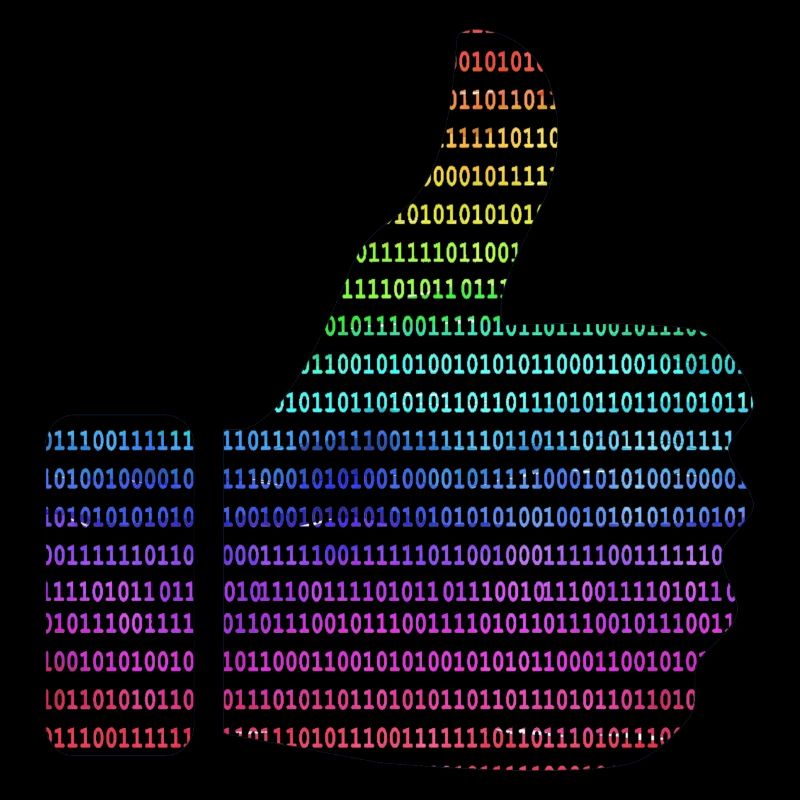 hand like binary rainbow