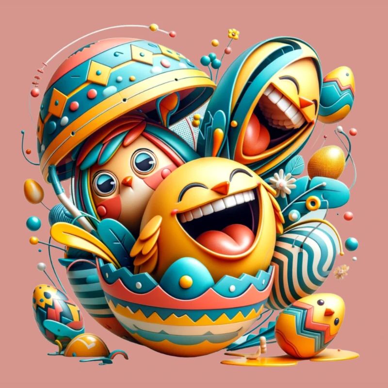 Conception graphique de Pâques dans le style Mixed Dimensions