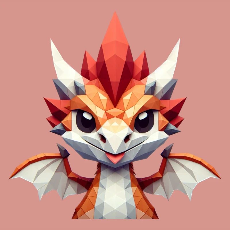 Ein kleiner Drache im Polygon-Stil