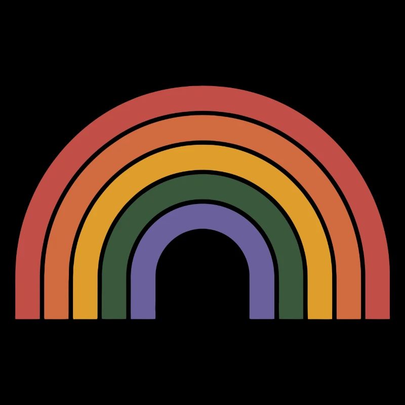 Retro Regenbogen Bogen Druck