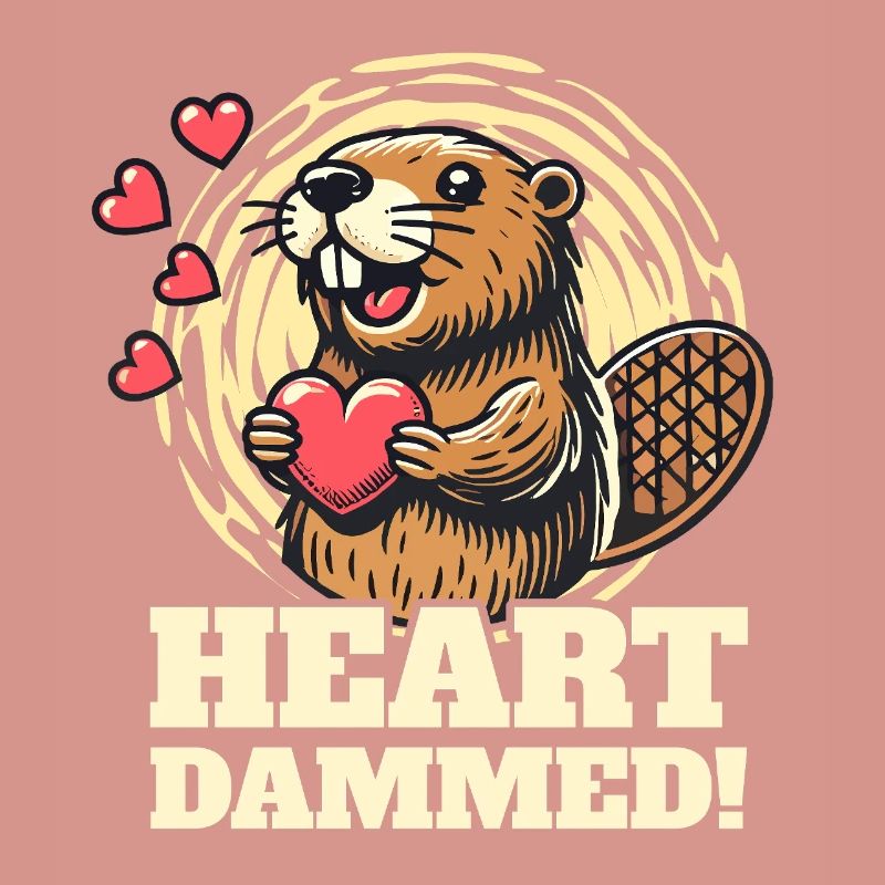 Heart Dammed - Cute Beaver Design for Valentine's Day