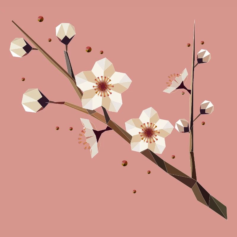 Plum blossom branch – delicate elegance in spring