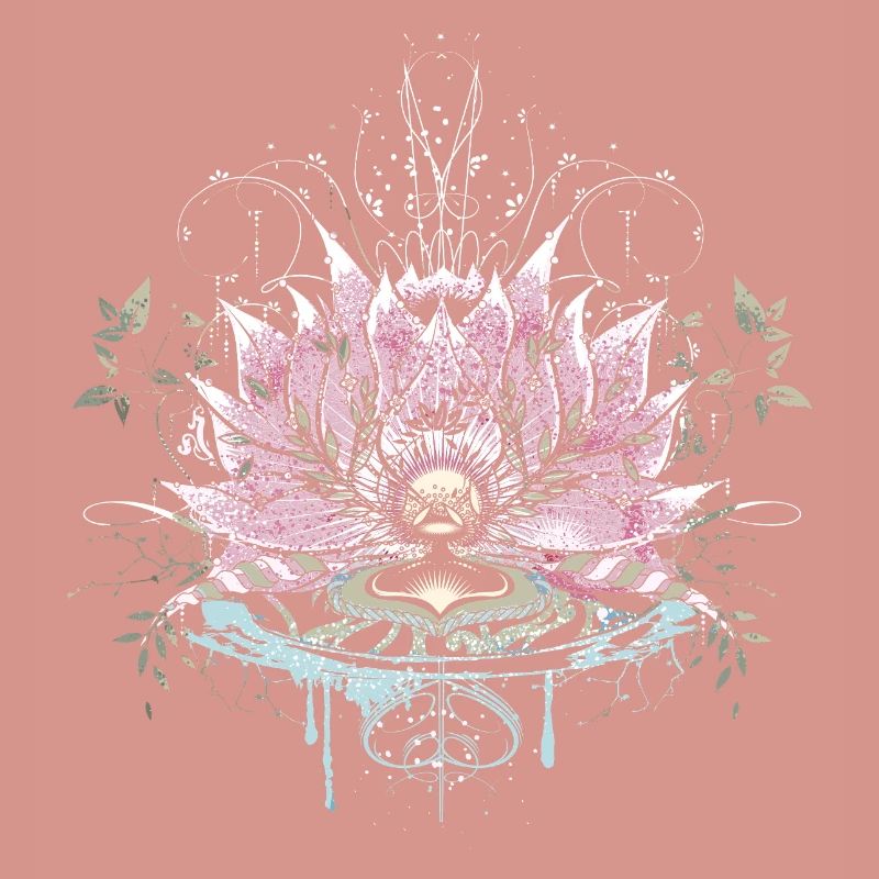 Fleur de lotus délicate avec des éléments d’eau et des graffitis