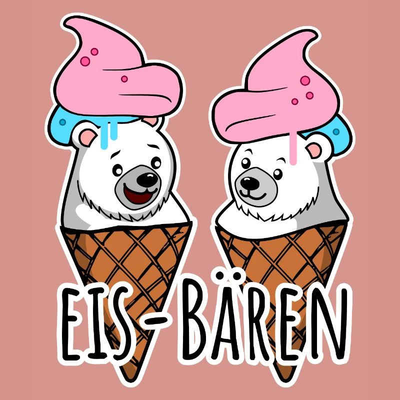 Zwei leckere Eis Bären an der Eisdiele