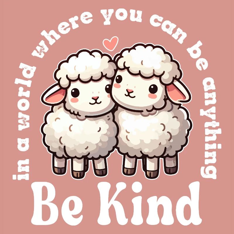 Two Cute Sheep Be Kind