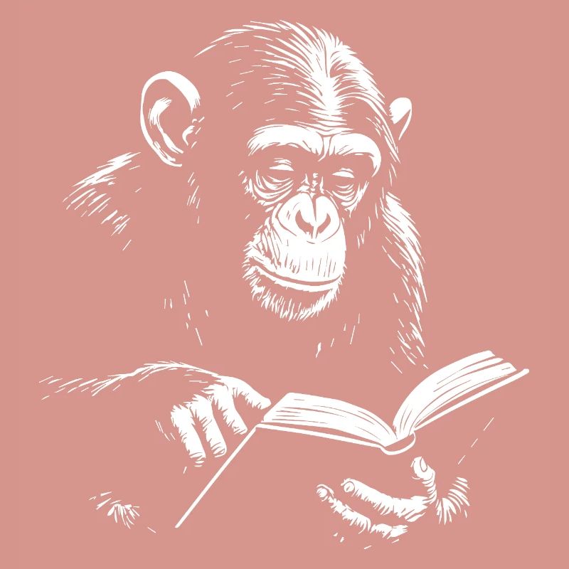 Reading Monkey Illustration