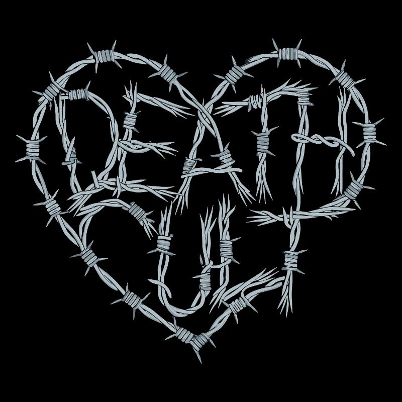  Death Cut Herz aus Stacheldraht Dark Gothic Liebe