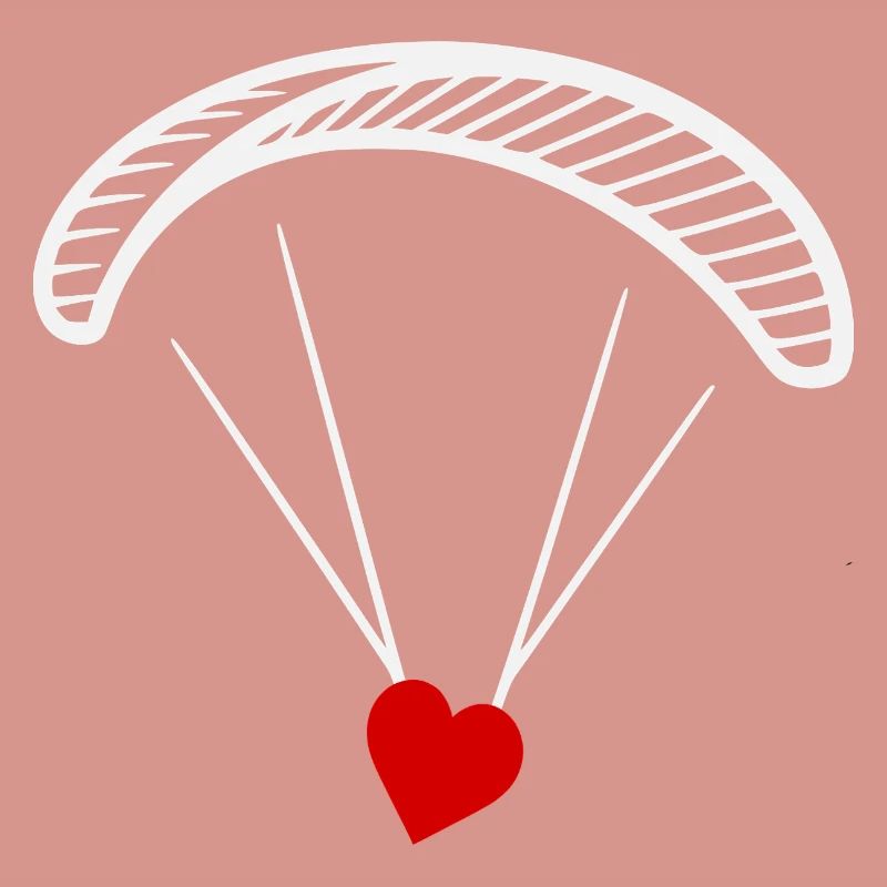 Paragleiter - Gleitschirm mit Herz - Valentinstag 