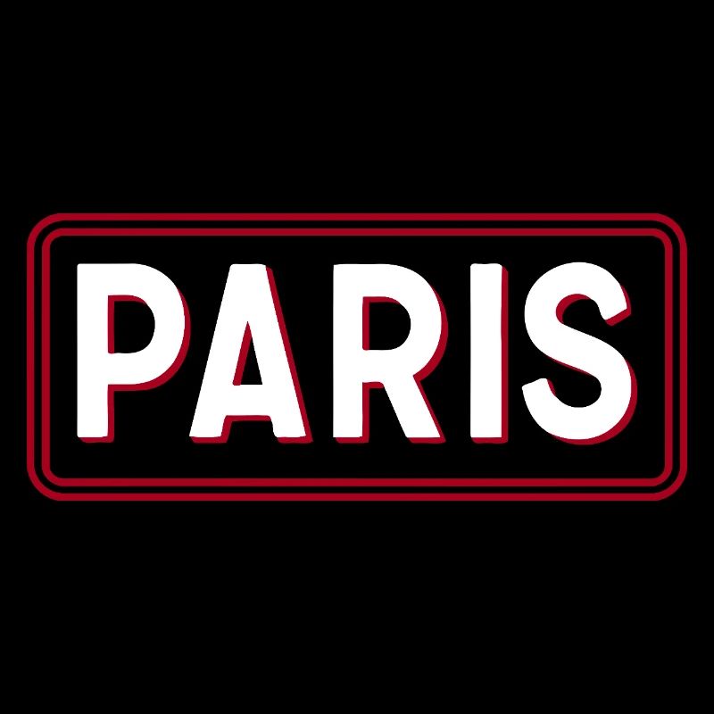 PARIS rétro 3D typographie blanc et rouge