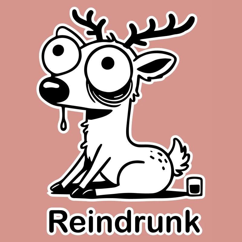 Funny drunk deer - "Reindrunk" Design