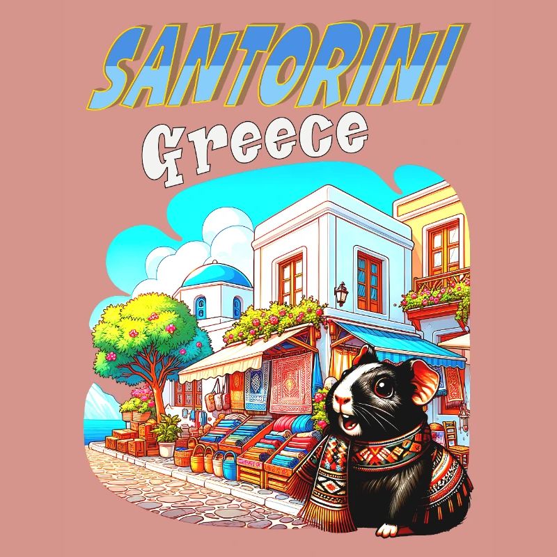 Aventures de cochons d’Inde à Santorin, Grèce